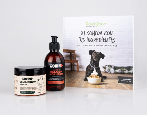 Libro de recetas + Aceite de salmón + Equilibrium Perros